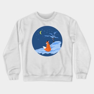 Winter Night Fox Crewneck Sweatshirt